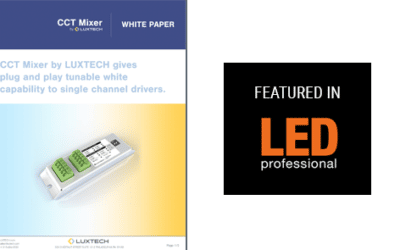 LUXTECH Releases CCT Mixer White Paper for Plug and Play Tunable White Control Options, Featured on LED Professional